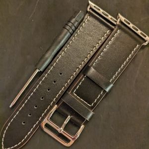 Apple watch band size 38mm black leather new